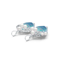 Sterling Silver Semi Mount Earrings Setting Pear PE 26X22mm Cabochon DHJ