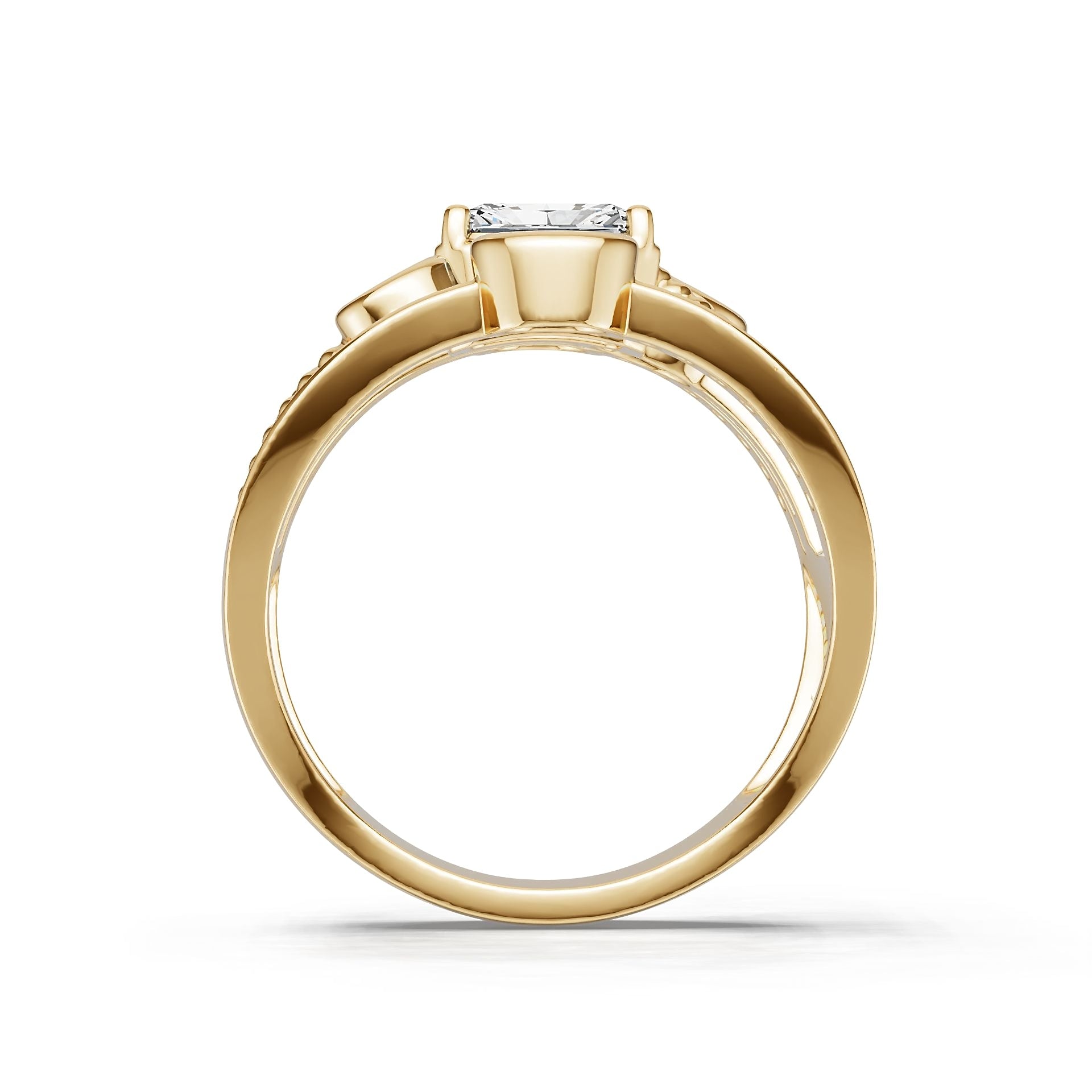 18K Gold Semi Mount Ring Setting Emerald Em 6x4mm Diamond Accent Syz Jewelry