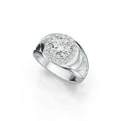 Sterling Silver Semi Mount Ring Setting Round RD 8X8mm Halo DHJ