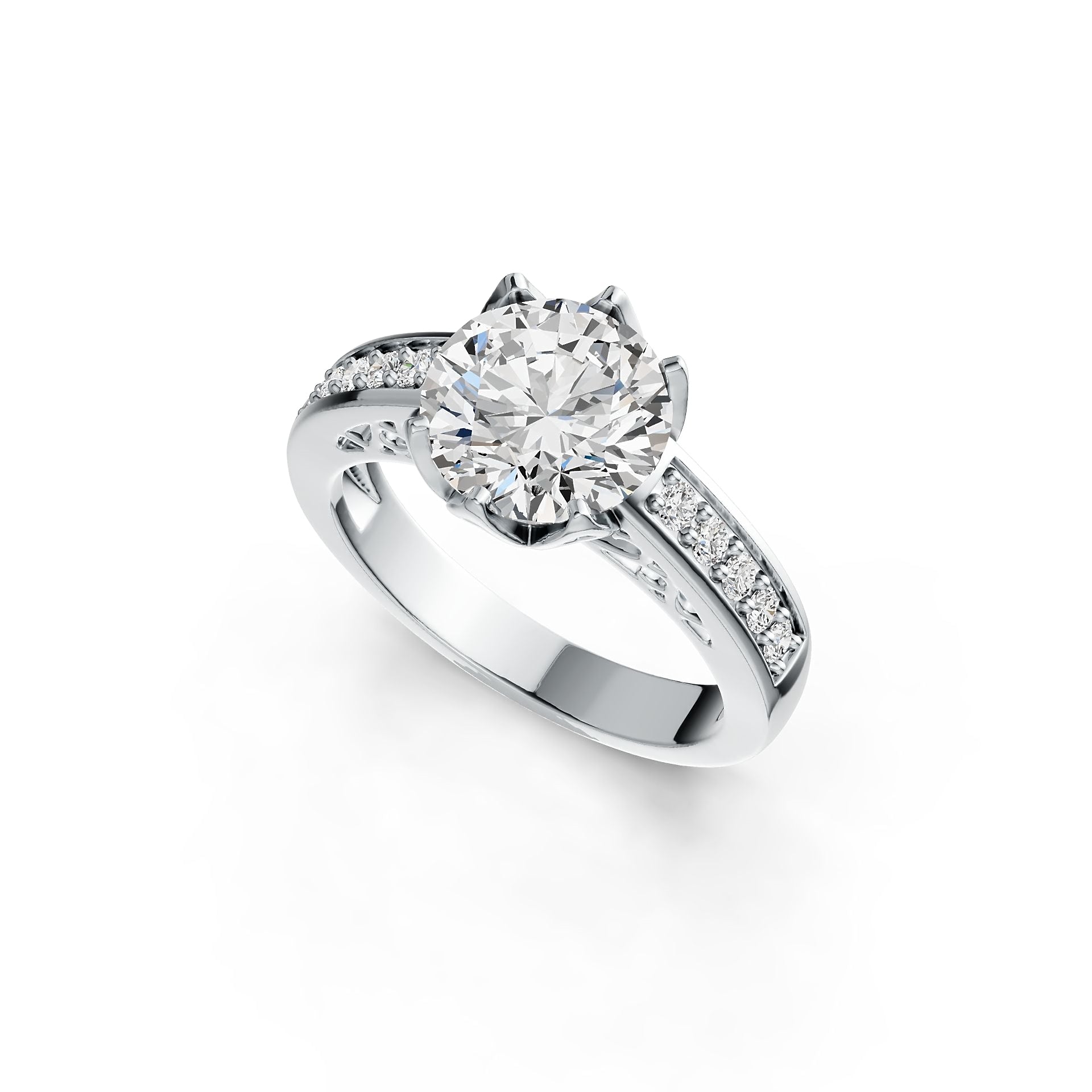 Sterling Silver Semi Mount Ring Setting Round RD 10x10mm DHJ
