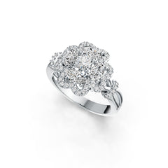 Sterling Silver Semi Mount Ring Setting Oval OV 5x3mm RD 4x4mm DHJ