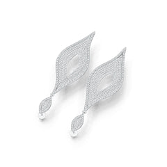 Sterling Silver Drop Chandelier Earrings with White Topaz or Moissanite DHJ