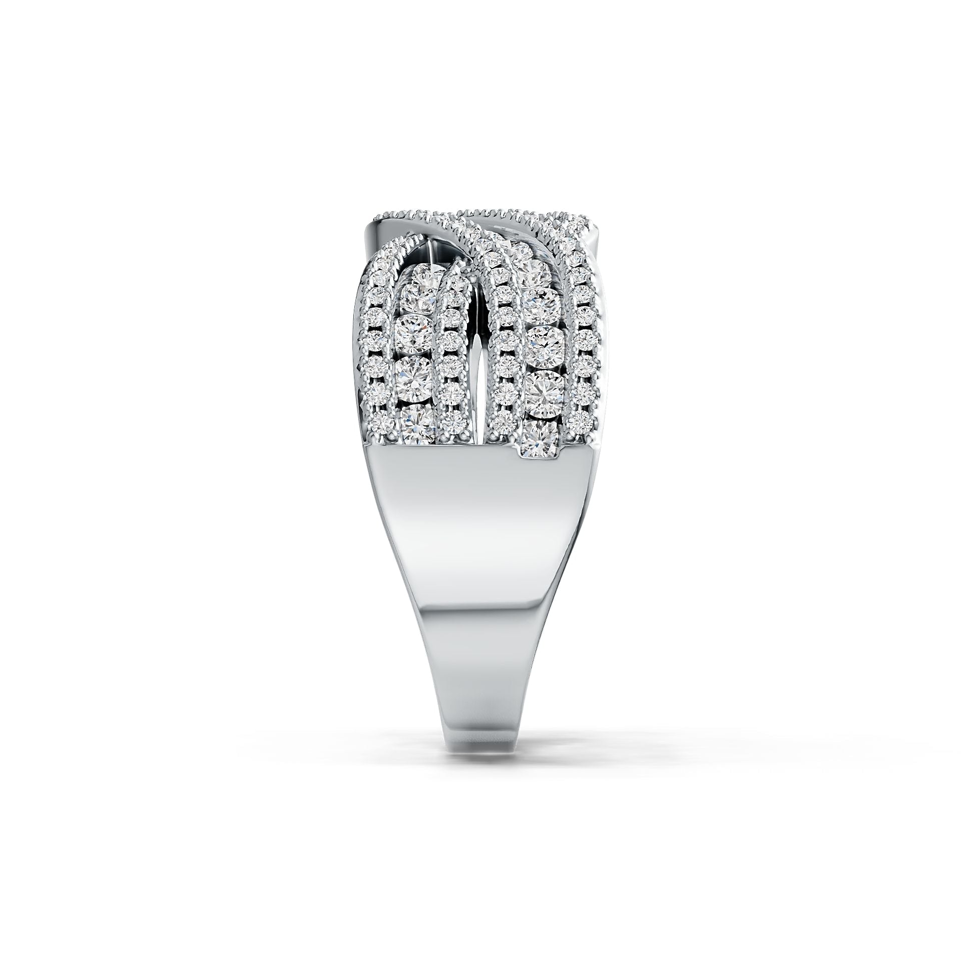 10K Gold Ring Twisted Wave Theme with or Moissanite Moissanite Accent DHJ