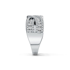 10K Gold Ring Twisted Wave Theme with or Moissanite Moissanite Accent DHJ