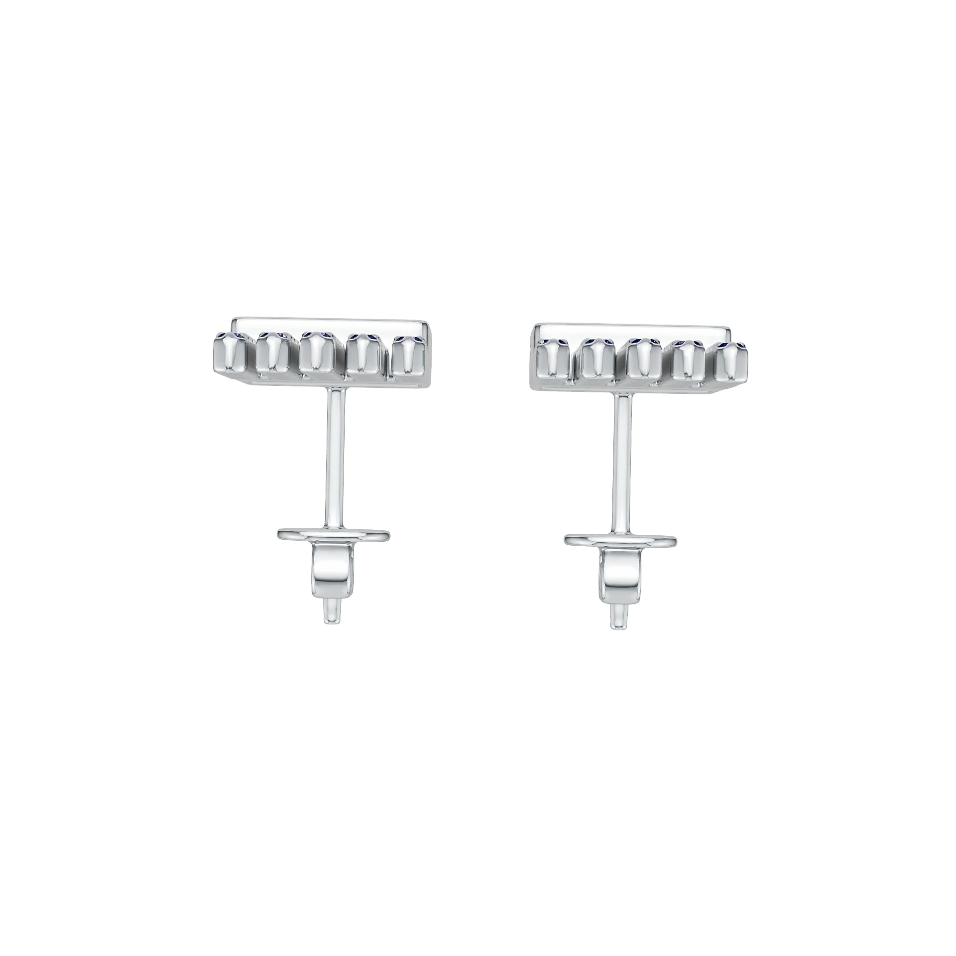 10K Gold Semi Mount Earrings Setting Baguette Ba 4x2mm Syz Jewelry