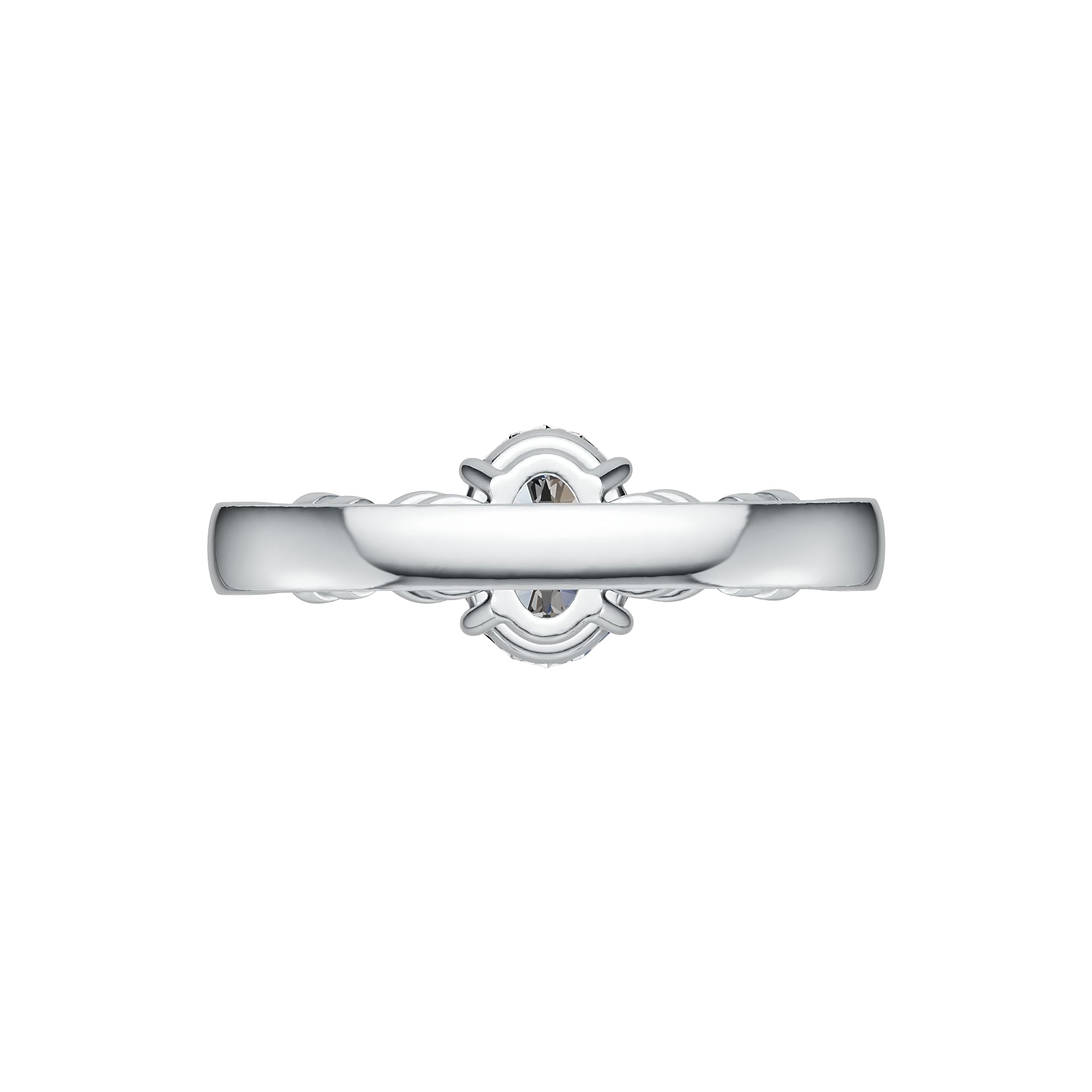 10K Gold Semi Mount Ring Setting Oval OV 8X6mm Infinity Band Moissanite Accent DHJ