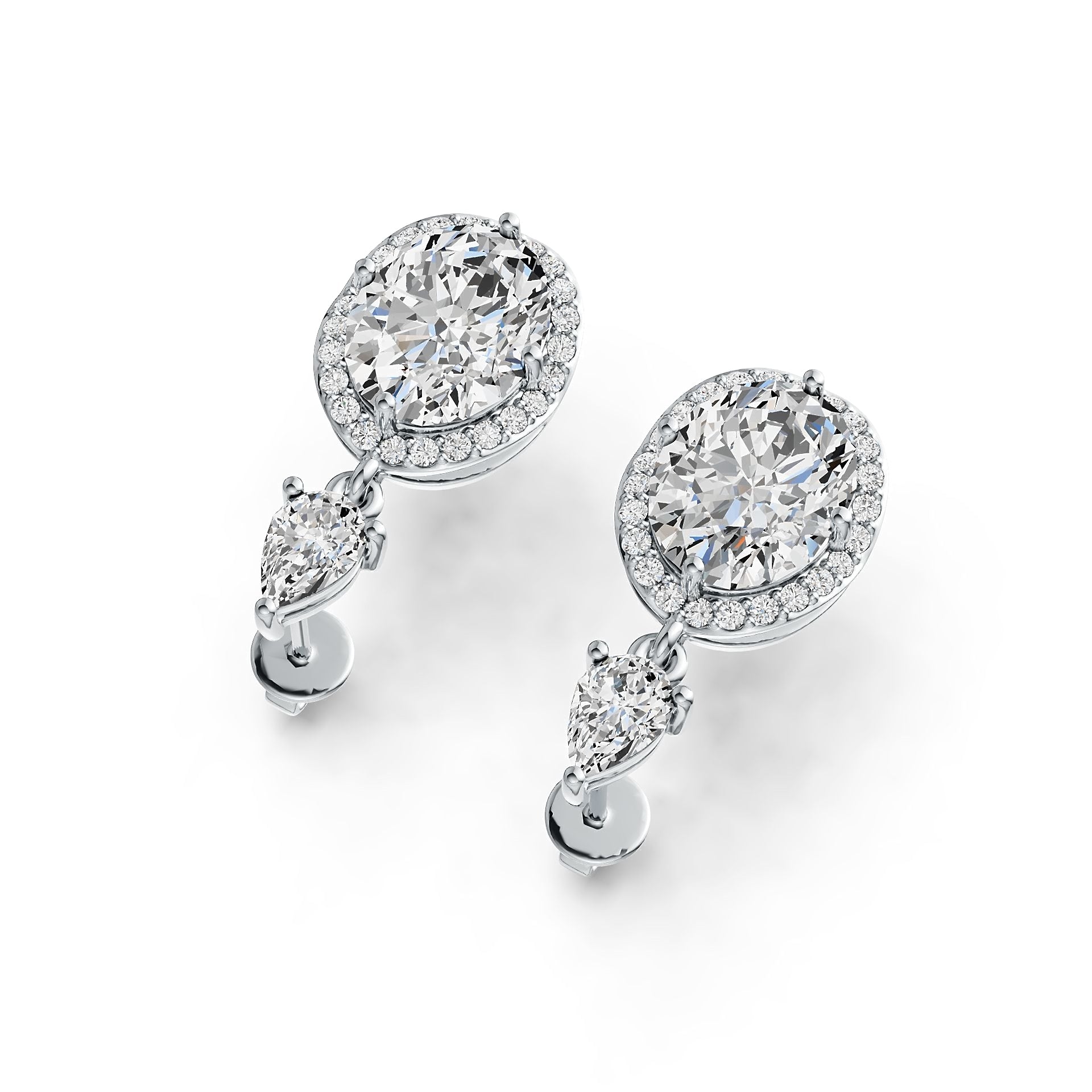 Sterling Silver Semi Mount Earrings Setting Oval OV 10X8mm PE 6X4mm DHJ