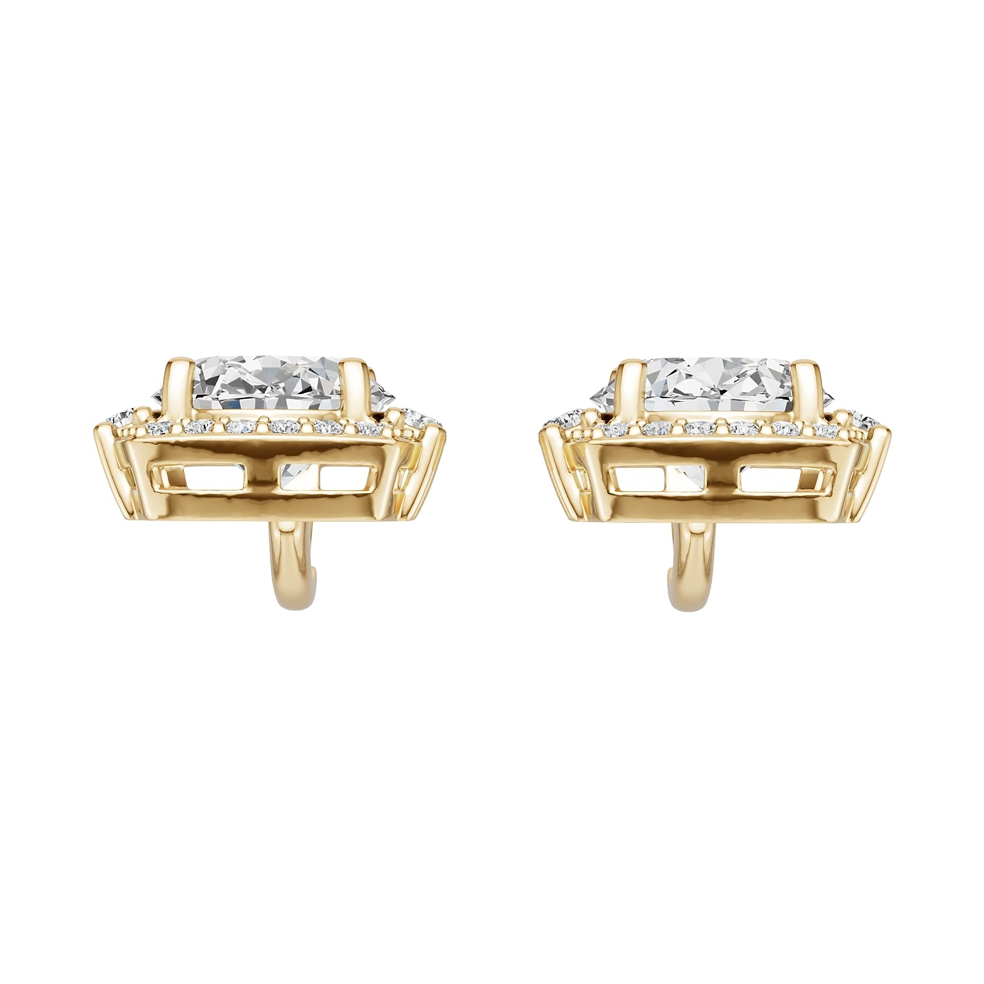 Platinum Semi Mount Earrings Setting Round Ro 10x8mm Diamond Accent Syz Jewelry