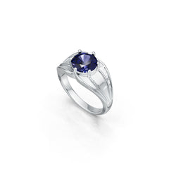 Contemporary Men's Ring Settings Sterling Silver Ring Mounting Round RD 10x10mm Syzjewelry