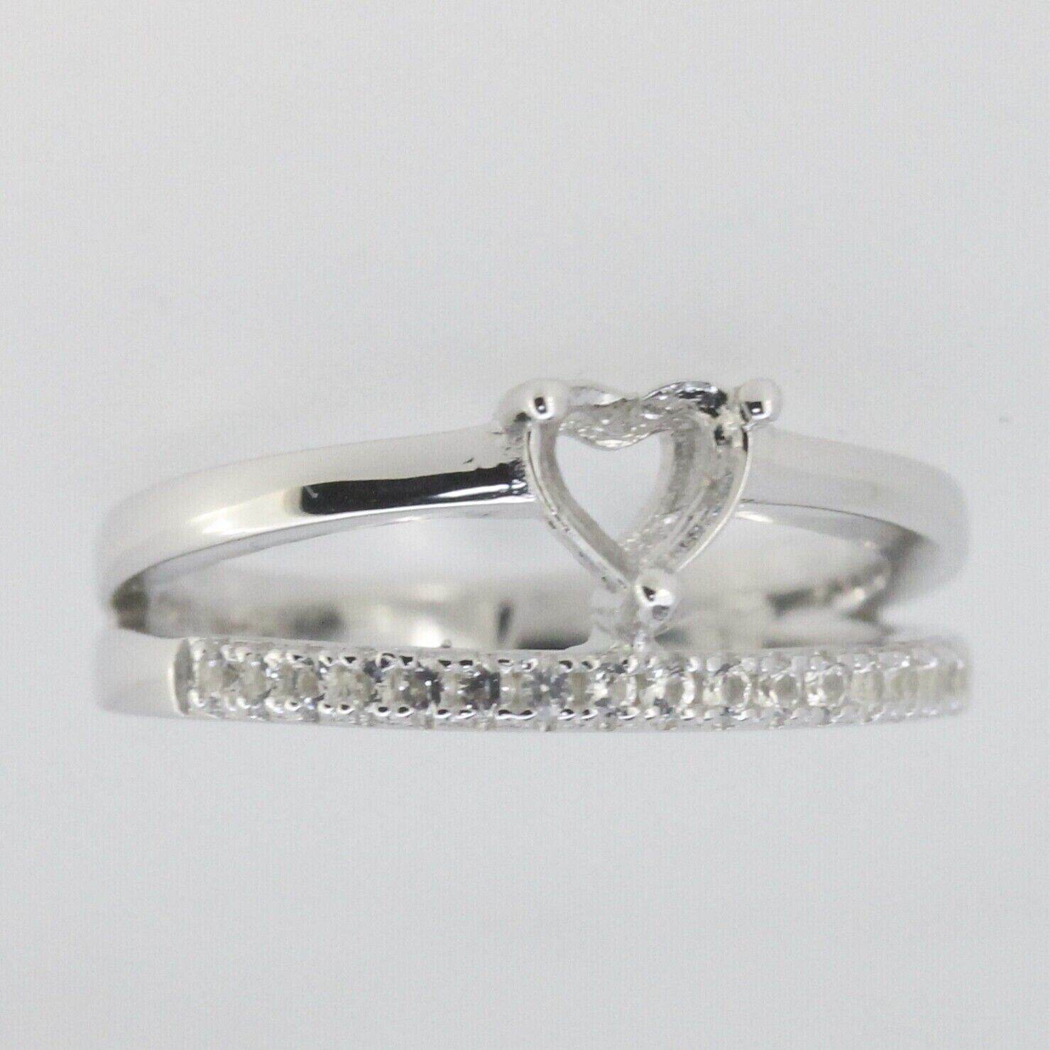 14K Gold Semi Mount Ring Setting Heart HT 5x5mm Love Promise Ring Diamond Accent Syzjewelry