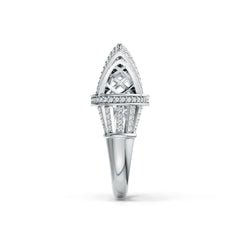 10K Gold Ring Sydney Opera House Theme with White Topaz or Moissanite Moissanite Accent DHJ