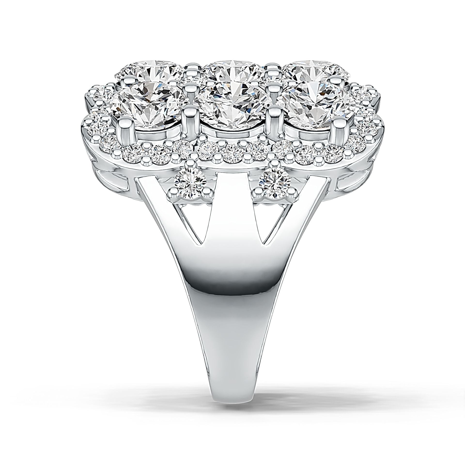 18K Gold Semi Mount Ring Setting Round RD 5x5mm Diamond Accent DHJ