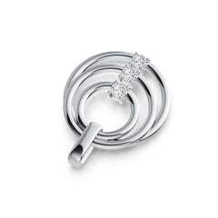 Sterling Silver Semi Mount Pendant Setting Round RD 3.5x3.5mm Trinity Loop DHJ