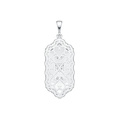 14K Gold Semi Mount Pendant Setting Round RD 5x5mm with White Topaz Diamond Accent DHJ