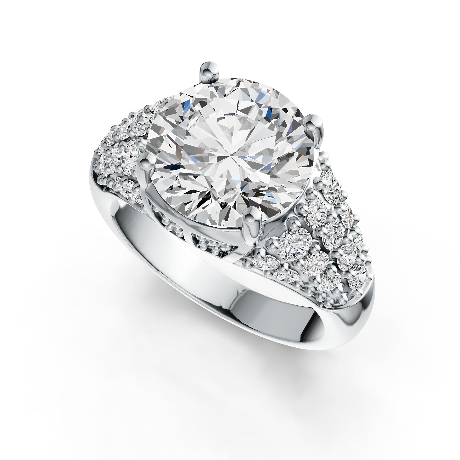 Sterling Silver Semi Mount Ring Setting Round RD 10.5mm DHJ