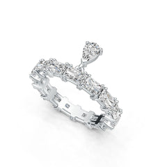Sterling Silver Semi Mount Ring Setting Pear PE 6X4mm OCT 5x3mm Band Ring DHJ