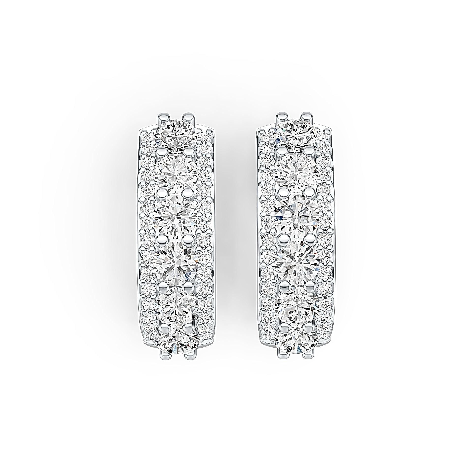 10K Gold Semi Mount Earrings Setting Round RD 4x4mm Moissanite Accent DHJ