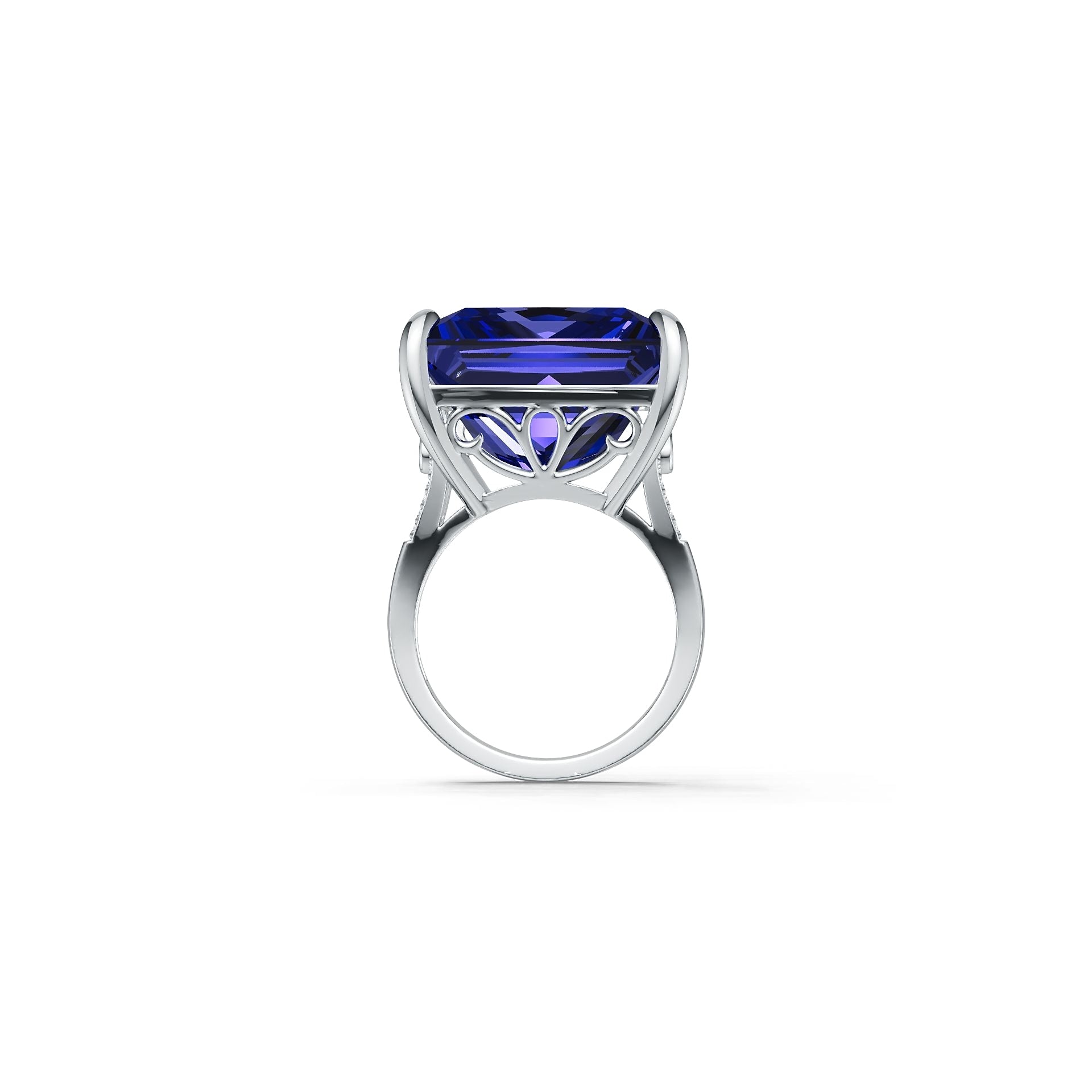 Platinum Semi Mount Ring Setting Princess Pr 13x18mm Diamond Accent Syzjewelry