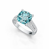 Sterling Silver Semi Mount Ring Setting Cushion CU 10X10mm Split Shank DHJ