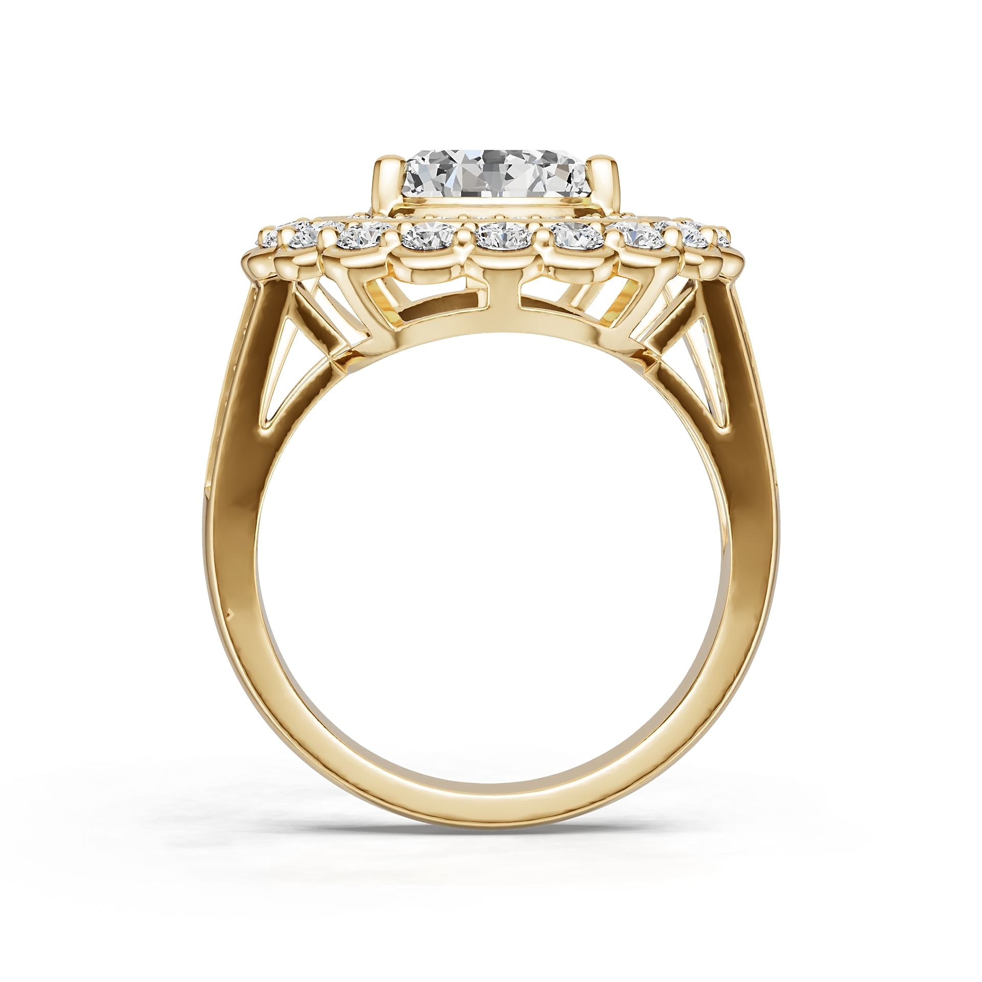 18K Gold Semi Mount Ring Setting Pear Pe 13x9mm Diamond Accent Syz Jewelry