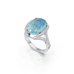 Sterling Silver Semi Mount Ring Setting Oval OV 16X12mm White Topaz DHJ