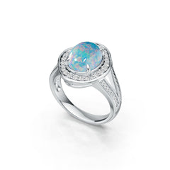 Sterling Silver Semi Mount Ring Setting Cabochon Oval OV 10X8mm White Syzjewelry