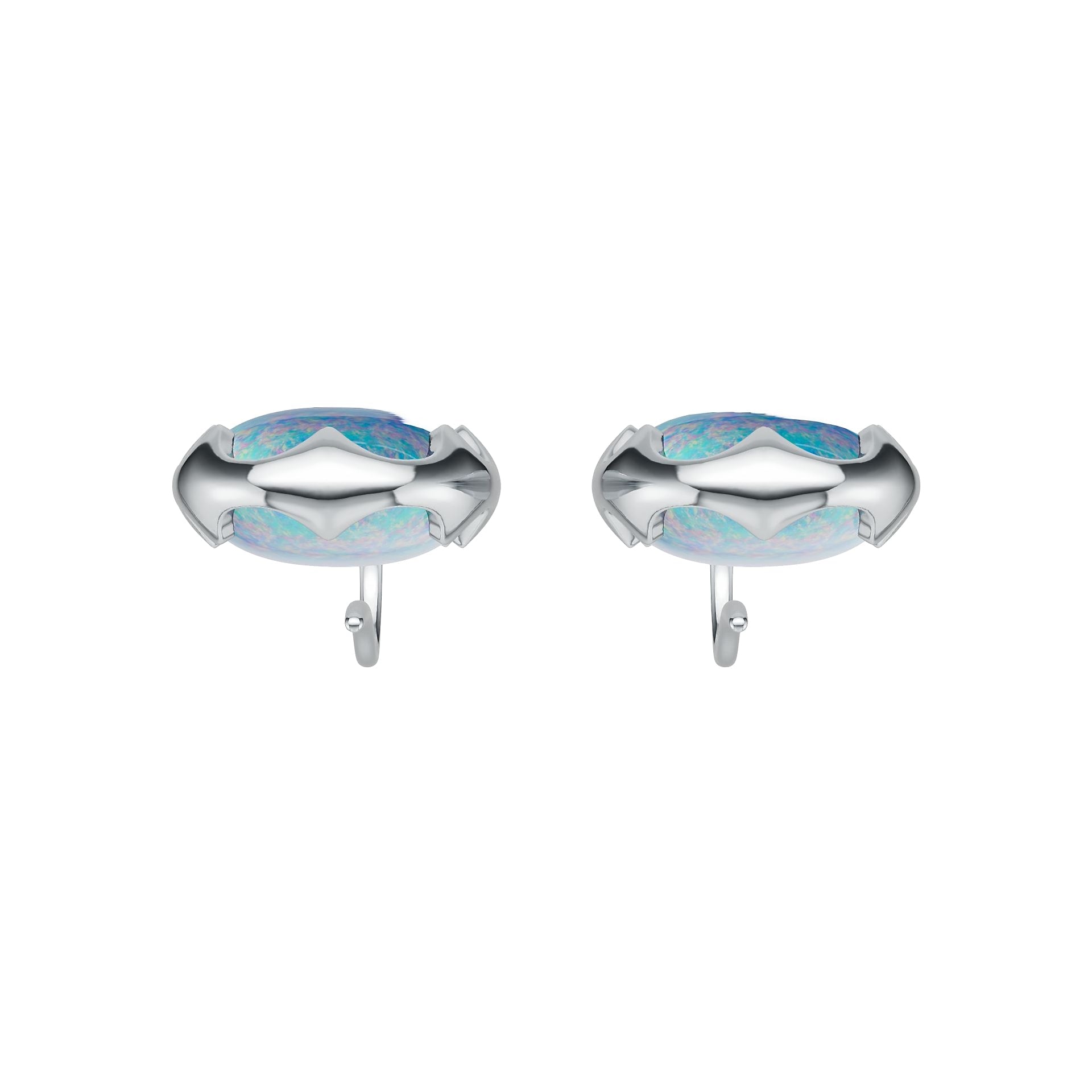 10K Gold Semi Mount Earrings Setting Round Ro 27x13mm Syz Jewelry