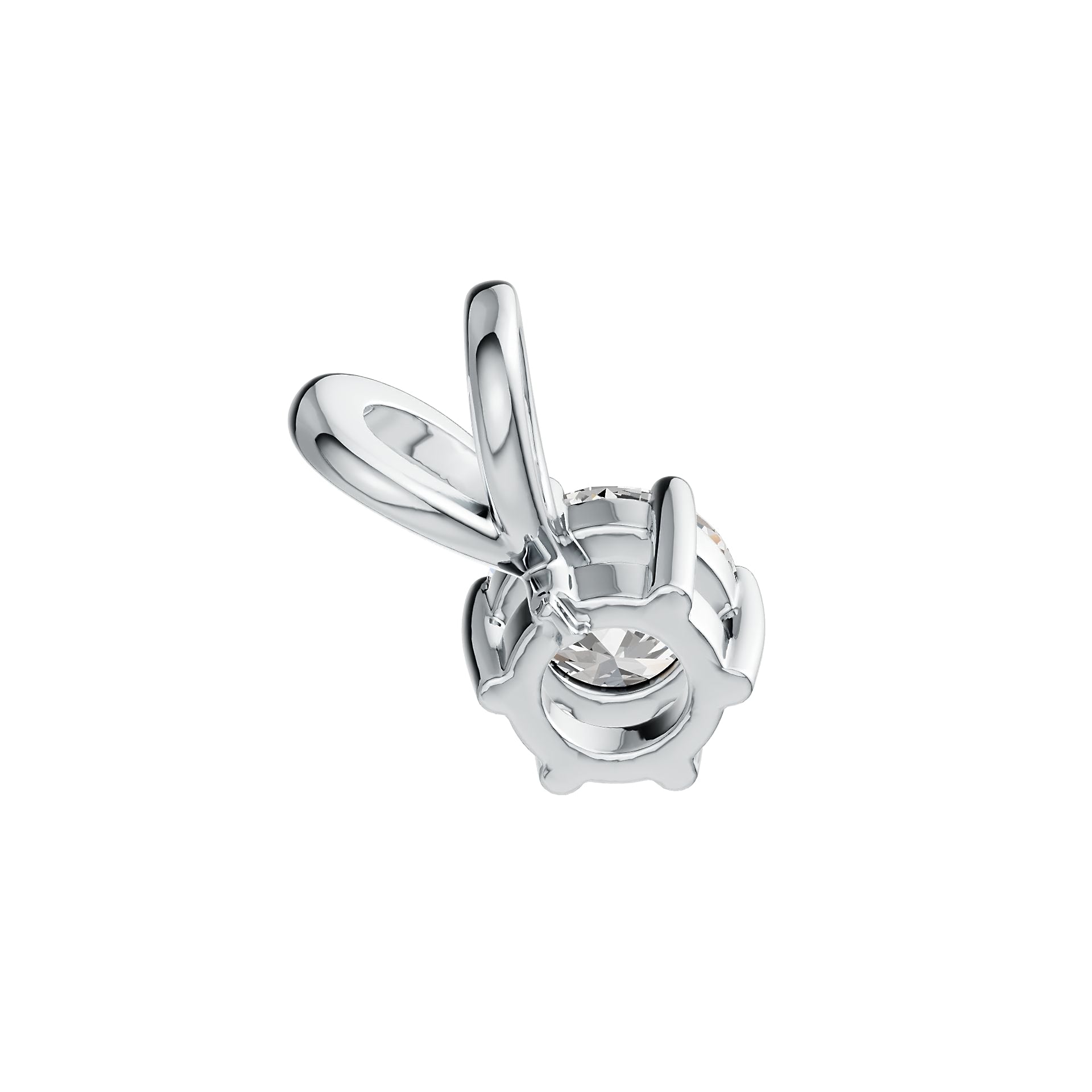 Sterling Silver Semi Mount Pendant Setting Round RD 6x6mm DHJ