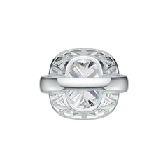 10K Gold Semi Mount Ring Setting Cushion CU 15x15mm Halo Moissanite Accent DHJ