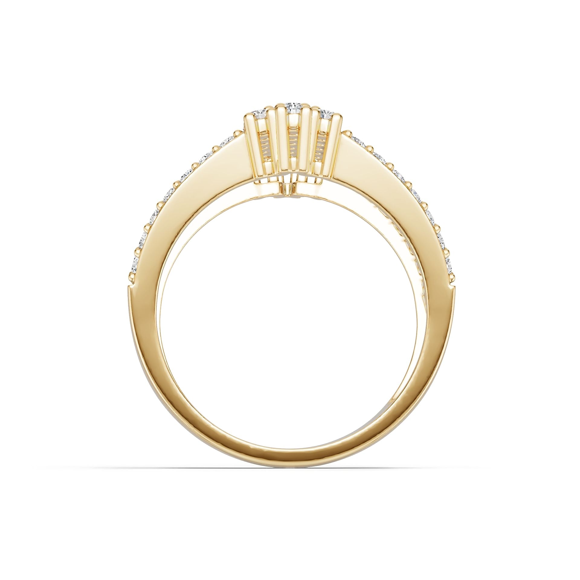 18K Gold Semi Mount Ring Setting Round Ro 6x6mm Syz Jewelry