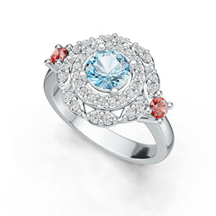 Sterling Silver Semi Mount Ring Setting Round RD 6x6mm DHJ