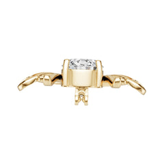 18K Gold Semi Mount Pendant Setting Round Ro 5x8mm Diamond Accent Syz Jewelry