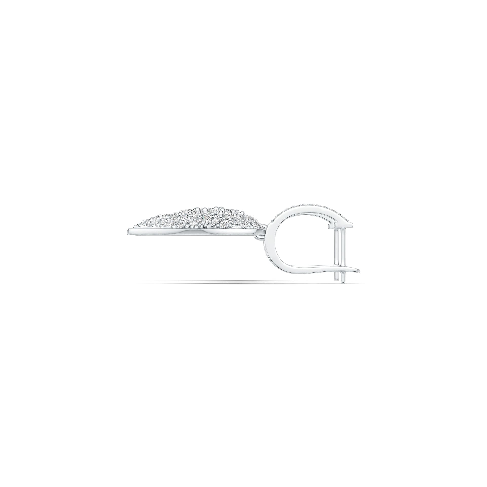 14K Gold Earrings with White Topaz or Moissanite Heart Theme Diamond Accent DHJ