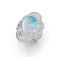 Sterling Silver Semi Mount Ring Setting Pear PE 17X12mm Cabochon DHJ