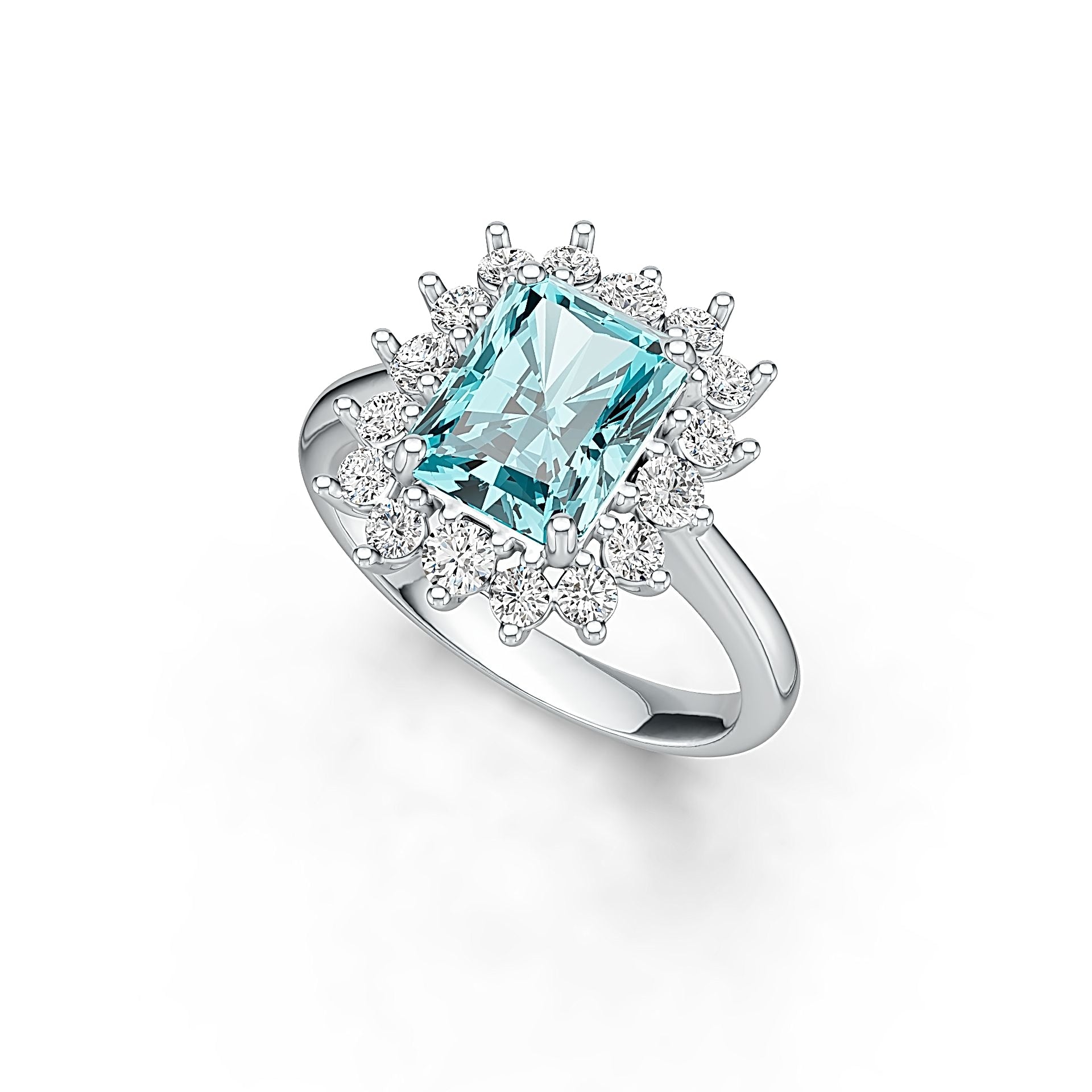 Sterling Silver Semi Mount Ring Setting Emerald OCT 9X7mm Syzjewelry