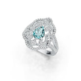 Sterling Silver Semi Mount Ring Setting Pear PE 8X6mm with White Topaz DHJ