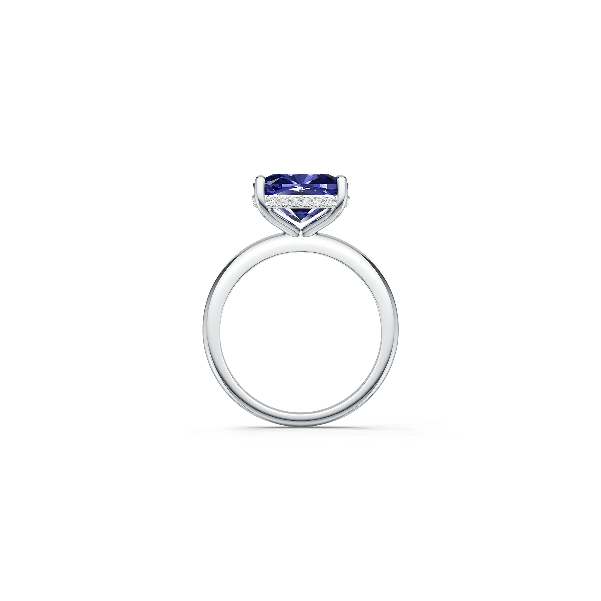Platinum Semi Mount Ring Setting Cushion Cu 10x8mm Diamond Accent Syzjewelry