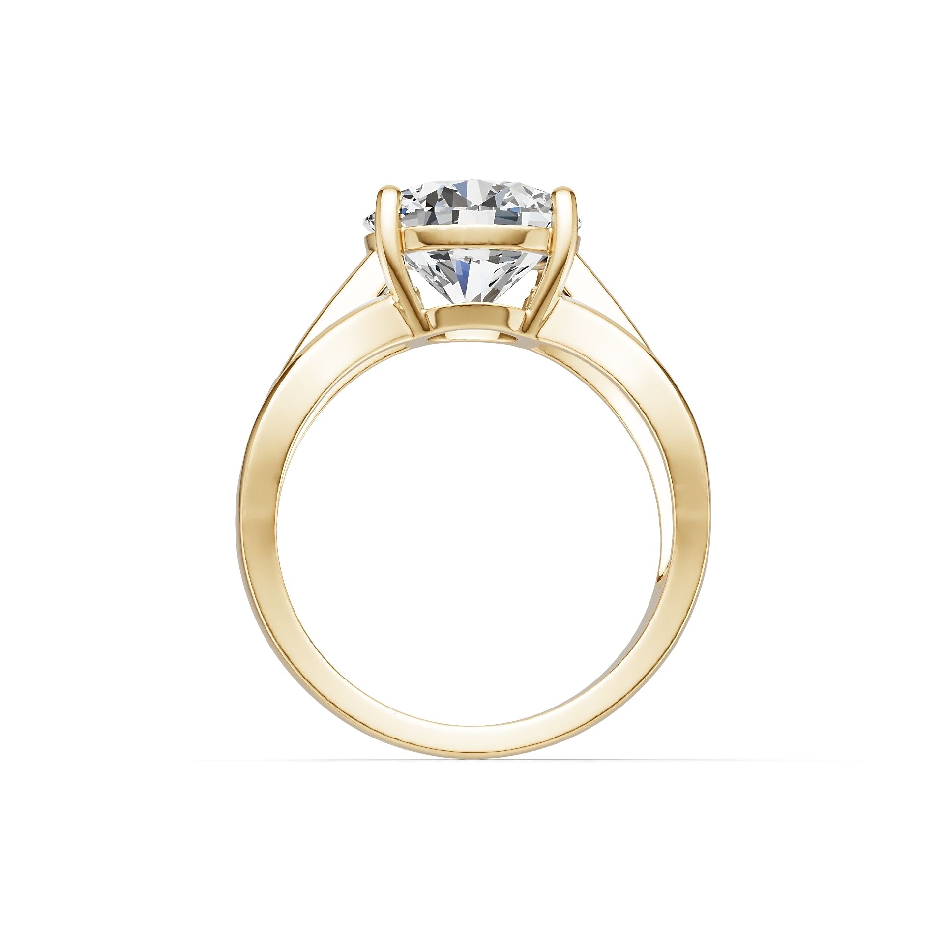 14K Gold Semi Mount Ring Setting Round Ro 6x6mm Diamond Accent Syz Jewelry