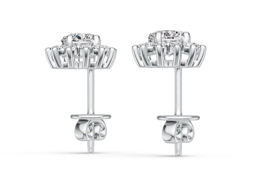 Sterling Silver Semi Mount Earrings Setting Round RD 5x5mm DHJ