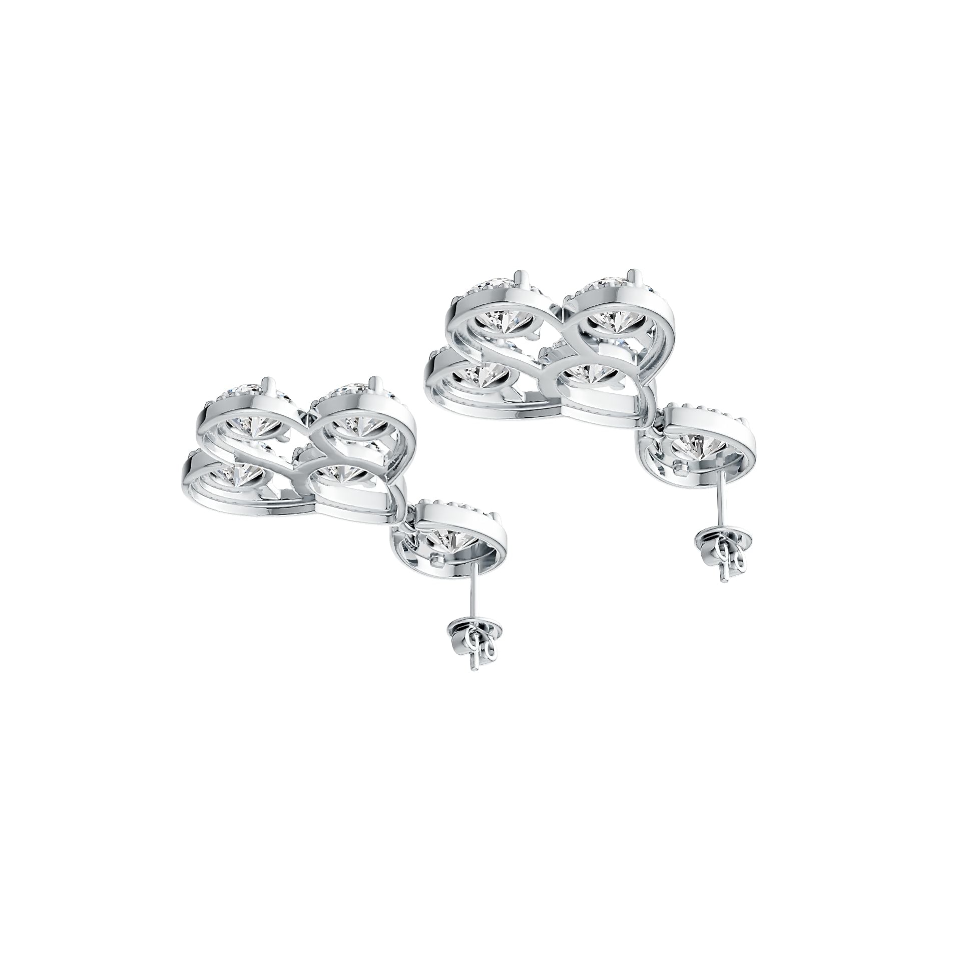 Sterling Silver Semi Mount Earrings Setting Round RD 6x6mm DHJ