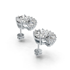 10K Gold Semi Mount Earrings Setting Round RD 8x8mm DHJ