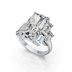 Sterling Silver Semi Mount Ring Setting Emerald OCT 20X12mm DHJ