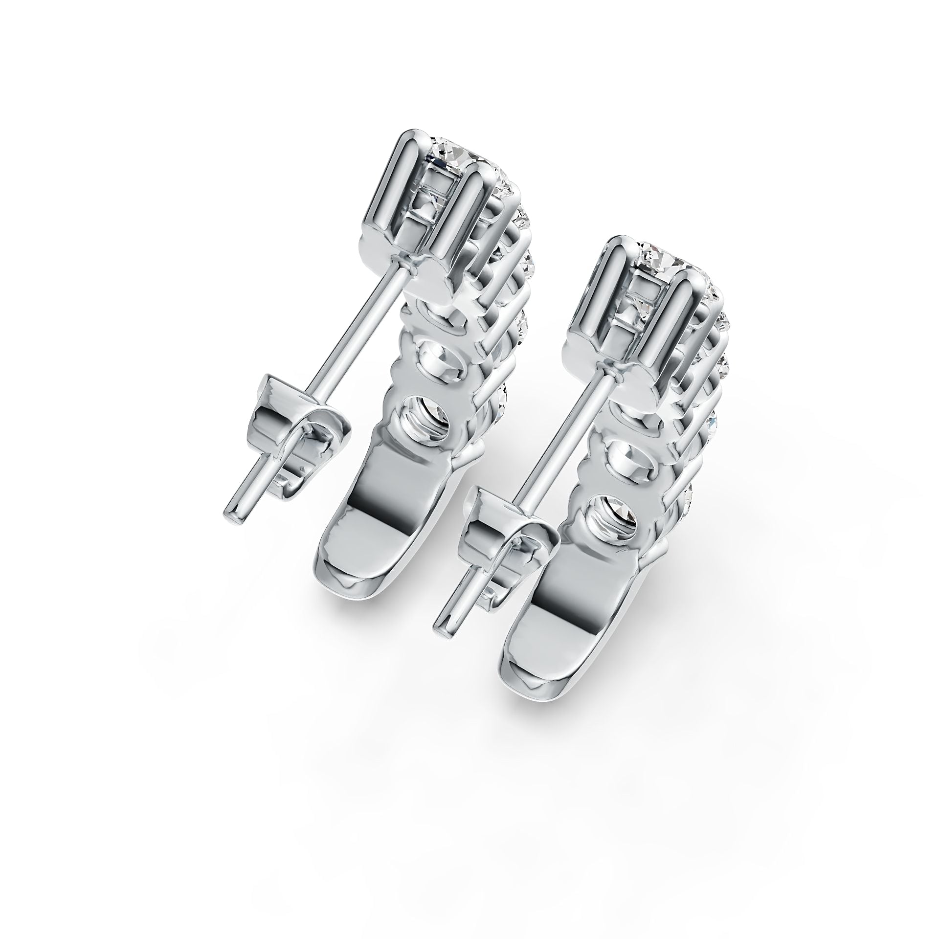 Sterling Silver Semi Mount Earrings Setting Round RD 3.5mm DHJ