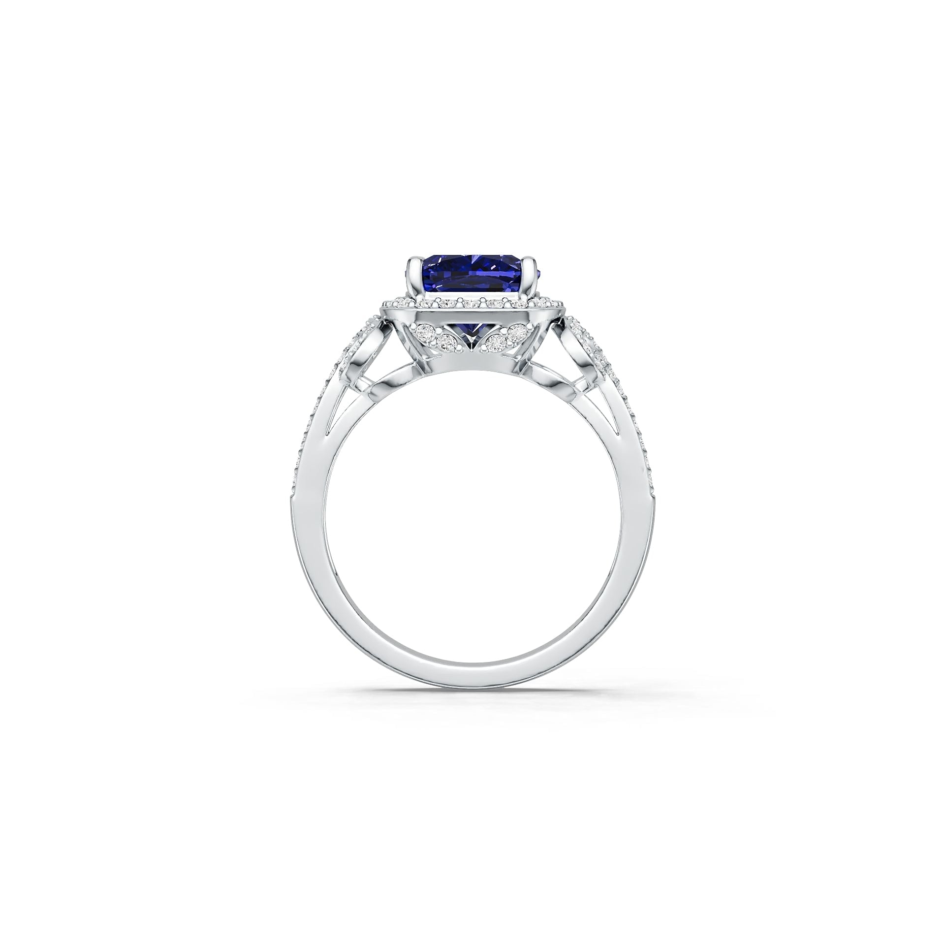 10K 14K Gold or 14K Gold Semi Mount Ring Setting Cushion Cu 10x8mm Diamond Accent Syzjewelry