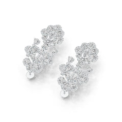 Sterling Silver Semi Mount Earrings Setting Pear PE 5X3mm with White Topaz DHJ