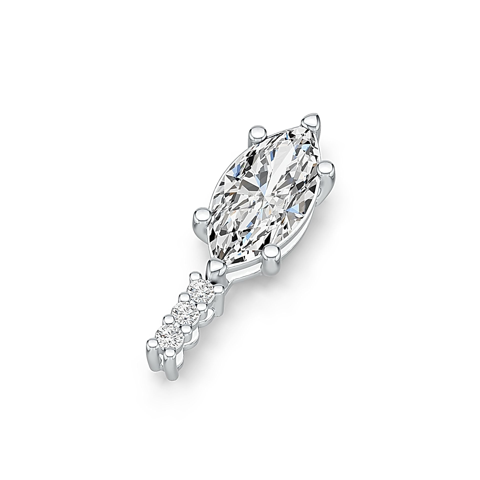 Sterling Silver Semi Mount Pendant Setting Marquise MQ 12X6mm DHJ