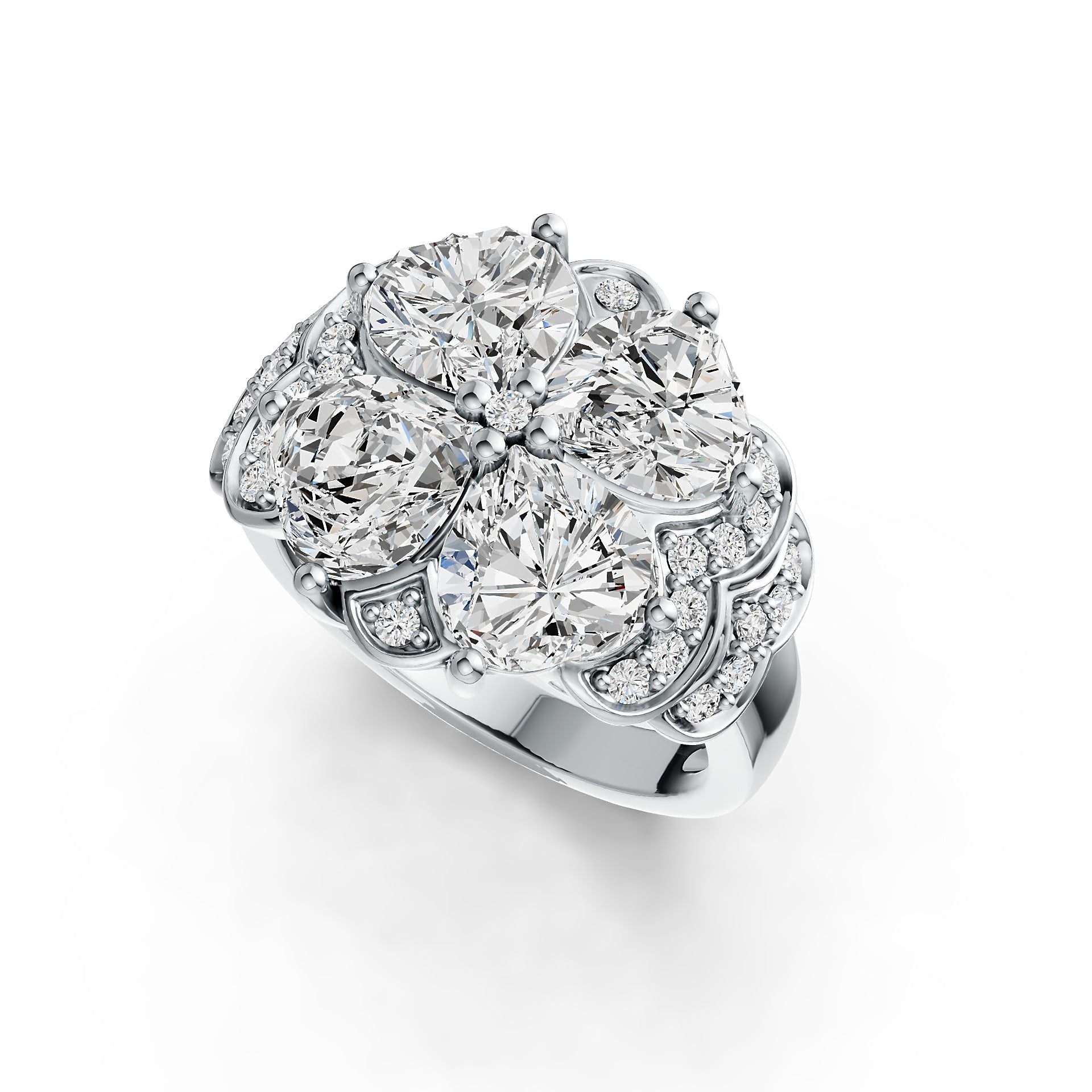 Sterling Silver Semi Mount Ring Setting Heart HT 7X7mm DHJ
