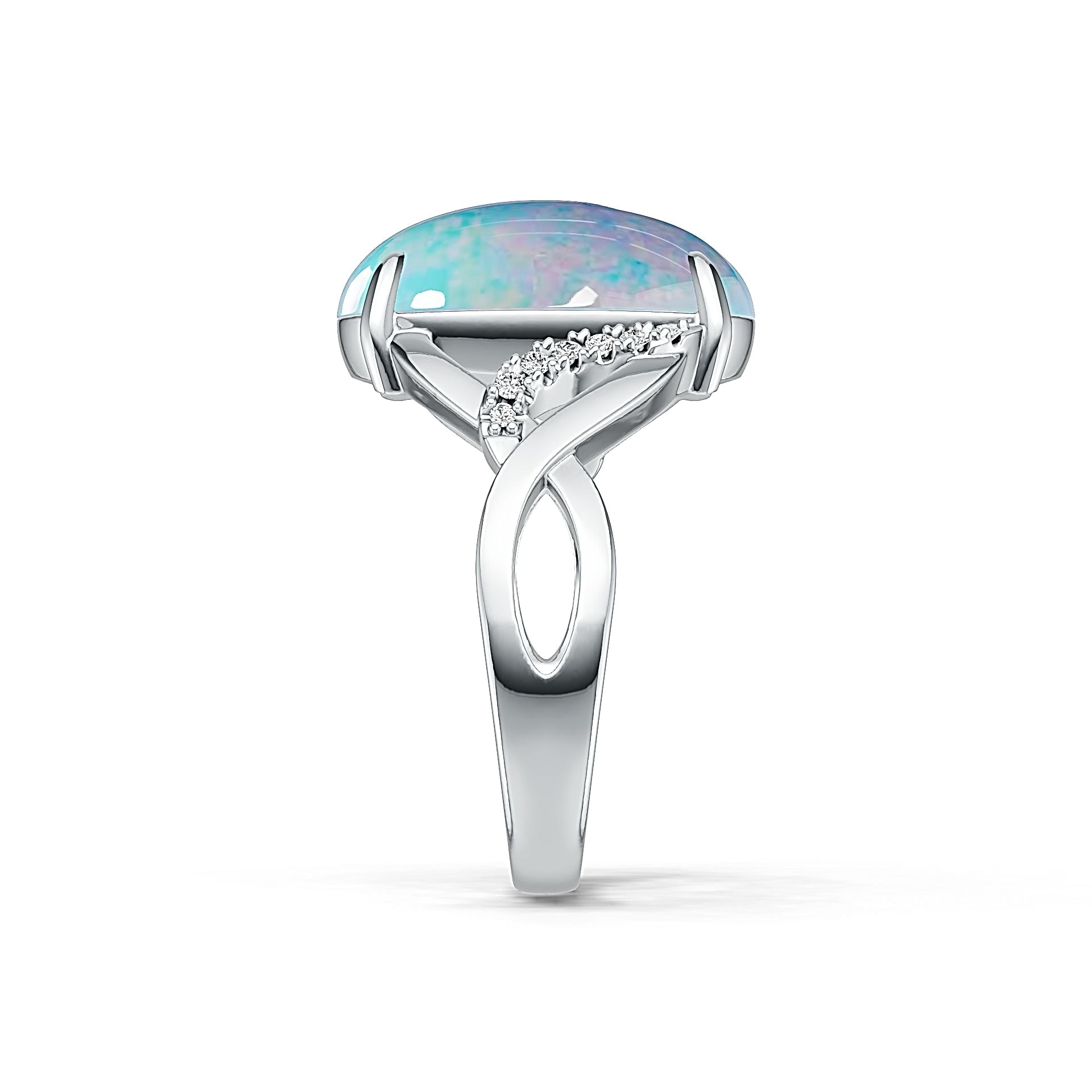 Platinum Semi Mount Ring Setting Oval OV 17X12mm Diamond Accent DHJ