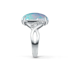 Platinum Semi Mount Ring Setting Oval OV 17X12mm Diamond Accent DHJ