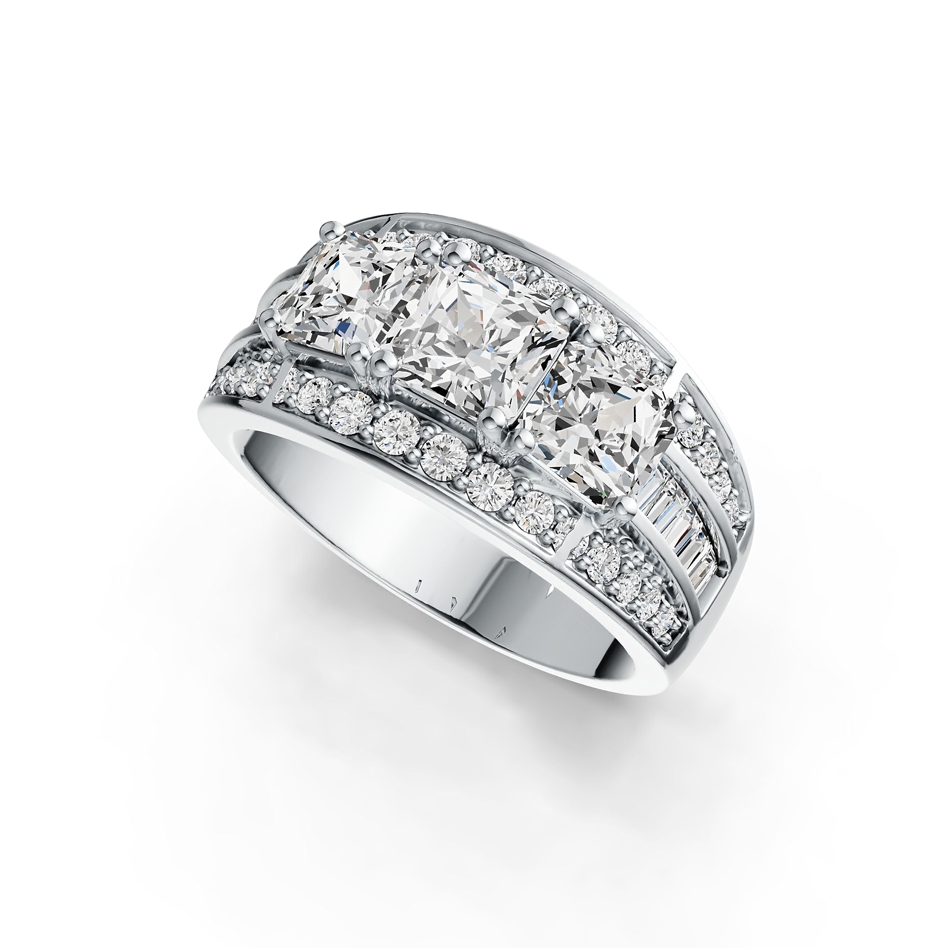 Sterling Silver Semi Mount Ring Setting Emerald OCT 6X6mm DHJ